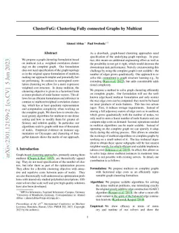 ClusterFuG: Clustering Fully connected Graphs by Multicut