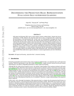 Deciphering the Projection Head: Representation Evaluation
  Self-supervised Learning