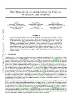 Deep Operator Learning Lessens the Curse of Dimensionality for PDEs