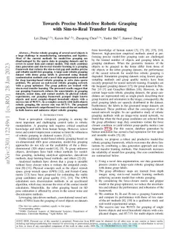 Towards Precise Model-free Robotic Grasping with Sim-to-Real Transfer
  Learning