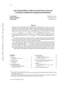 Fast, Sample-Efficient, Affine-Invariant Private Mean and Covariance Estimation for Subgaussian Distributions