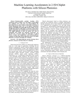 Machine Learning Accelerators in 2.5D Chiplet Platforms with Silicon
  Photonics