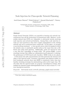 Node Injection for Class-specific Network Poisoning