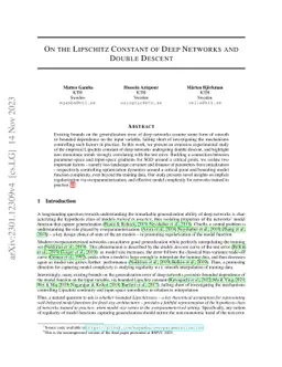 On the Lipschitz Constant of Deep Networks and Double Descent
