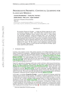 Progressive Prompts: Continual Learning for Language Models