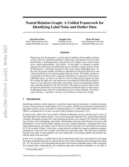 Neural Relation Graph: A Unified Framework for Identifying Label Noise
  and Outlier Data