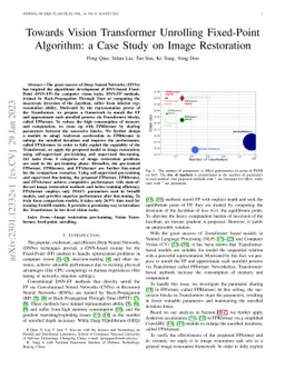 Towards Vision Transformer Unrolling Fixed-Point Algorithm: a Case Study
  on Image Restoration