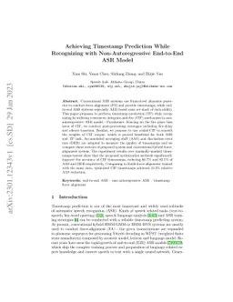 Achieving Timestamp Prediction While Recognizing with Non-Autoregressive
  End-to-End ASR Model