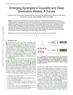 Emerging Synergies in Causality and Deep Generative Models: A Survey