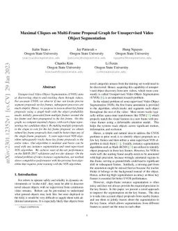 Maximal Cliques on Multi-Frame Proposal Graph for Unsupervised Video
  Object Segmentation