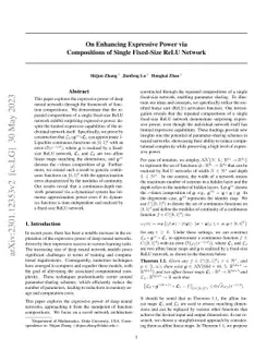On Enhancing Expressive Power via Compositions of Single Fixed-Size ReLU
  Network