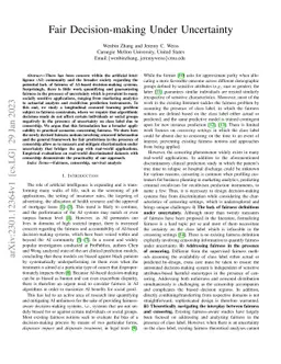 Fair Decision-making Under Uncertainty