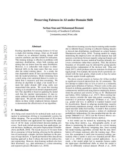 Preserving Fairness in AI under Domain Shift