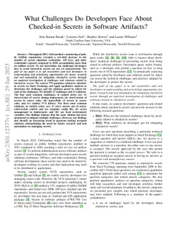 What Challenges Do Developers Face About Checked-in Secrets in Software
  Artifacts?