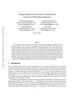 Plugin estimators for selective classification with out-of-distribution
  detection