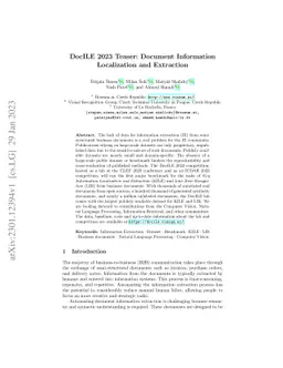 DocILE 2023 Teaser: Document Information Localization and Extraction