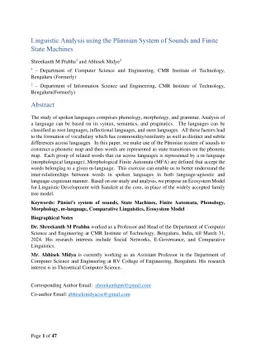 Comparing Spoken Languages using Paninian System of Sounds and Finite State Machines