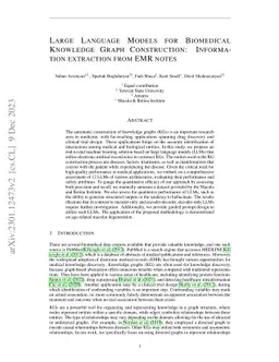 Large Language Models for Biomedical Knowledge Graph Construction:
  Information extraction from EMR notes