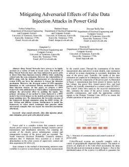 Mitigating Adversarial Effects of False Data Injection Attacks in Power Grid