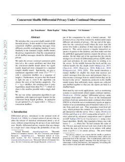 Concurrent Shuffle Differential Privacy Under Continual Observation