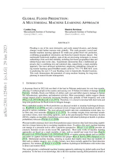 Global Flood Prediction: a Multimodal Machine Learning Approach