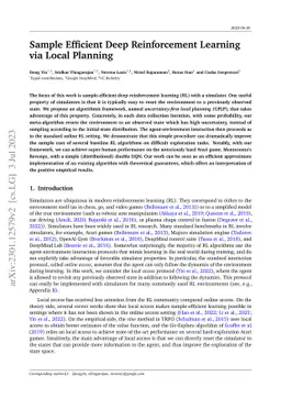Sample Efficient Deep Reinforcement Learning via Local Planning