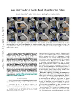 Zero-Shot Transfer of Haptics-Based Object Insertion Policies