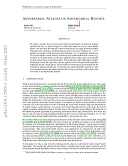 Adversarial Attacks on Adversarial Bandits