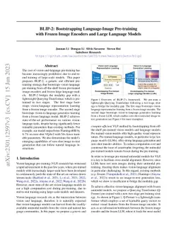 BLIP-2: Bootstrapping Language-Image Pre-training with Frozen Image
  Encoders and Large Language Models