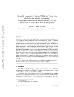 Ensemble Learning for Fusion of Multiview Vision with Occlusion and
  Missing Information: Framework and Evaluations with Real-World Data and
  Applications in Driver Hand Activity Recognition