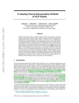 Evaluating Neuron Interpretation Methods of NLP Models