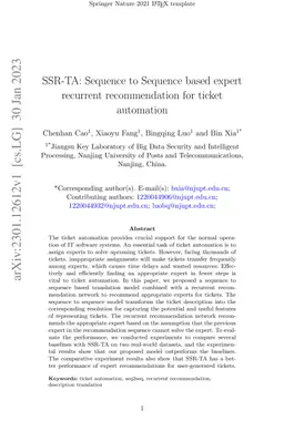 SSR-TA: Sequence to Sequence based expert recurrent recommendation for
  ticket automation