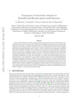 Convergence of uncertainty estimates in Ensemble and Bayesian sparse
  model discovery