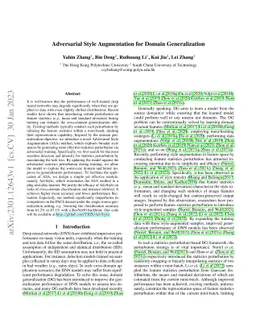 Adversarial Style Augmentation for Domain Generalization