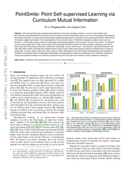 PointSmile: Point Self-supervised Learning via Curriculum Mutual
  Information