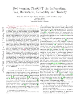 Red teaming ChatGPT via Jailbreaking: Bias, Robustness, Reliability and
  Toxicity