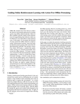 Guiding Online Reinforcement Learning with Action-Free Offline
  Pretraining
