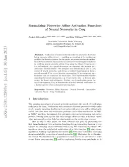 Formalizing Piecewise Affine Activation Functions of Neural Networks in
  Coq
