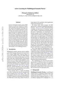 Active Learning for Multilingual Semantic Parser