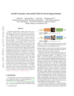 GALIP: Generative Adversarial CLIPs for Text-to-Image Synthesis