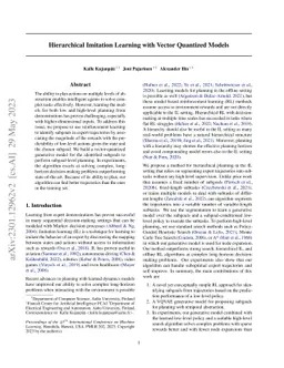 Hierarchical Imitation Learning with Vector Quantized Models