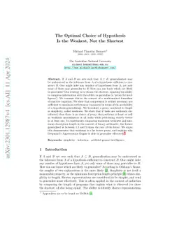 The Optimal Choice of Hypothesis Is the Weakest, Not the Shortest
