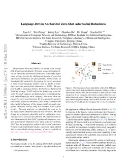 Language-Driven Anchors for Zero-Shot Adversarial Robustness