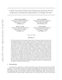 A Fully-Automated Framework Integrating Gaussian Process Regression and
  Bayesian Optimization to Design Pin-Fins