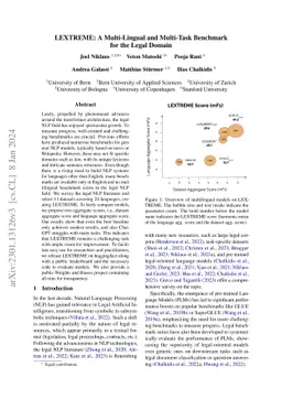 LEXTREME: A Multi-Lingual and Multi-Task Benchmark for the Legal Domain
