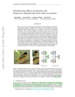 Contrastive Meta-Learning for Partially Observable Few-Shot Learning