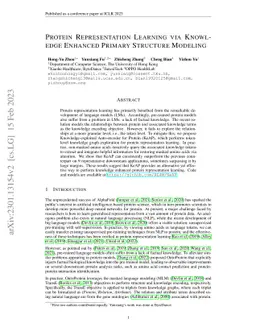 Protein Representation Learning via Knowledge Enhanced Primary Structure
  Modeling