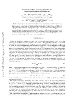 Improved machine learning algorithm for predicting ground state
  properties