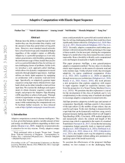 Adaptive Computation with Elastic Input Sequence