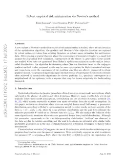 Robust empirical risk minimization via Newton's method